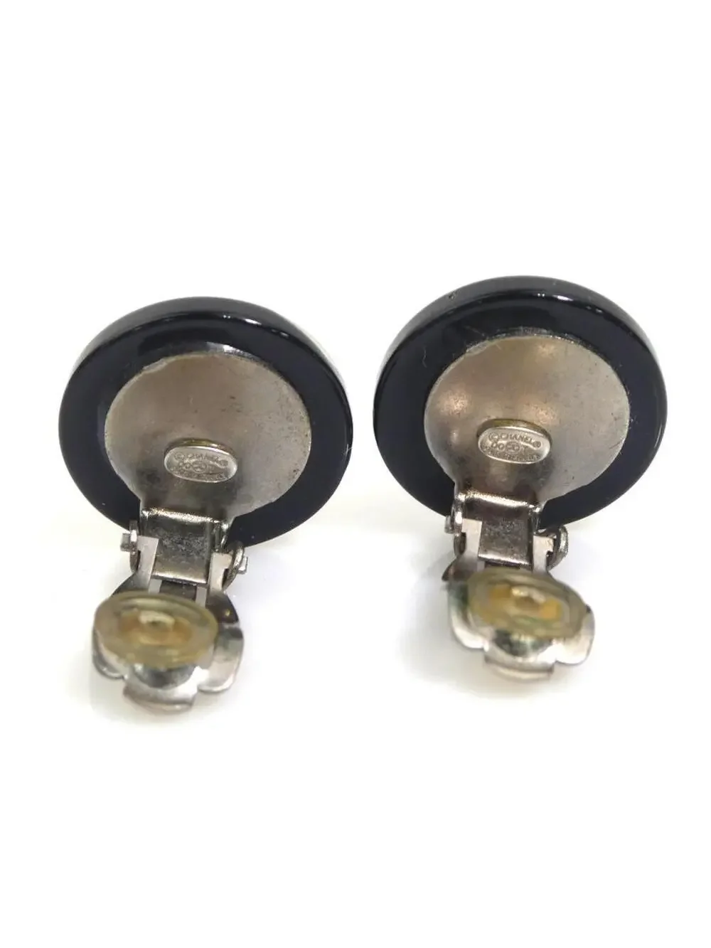 Auth Chanel Logo Clip On Earrings #303101C28B